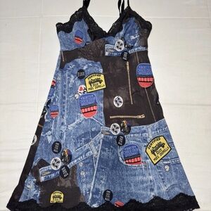 Vintage “Miss Diorella” FW01 Christian Dior Blue Denim slip dress John Galliano